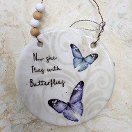 Now She Flies With Butterflies Ornament