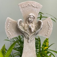 Cross w/Angel Pick -Poly resin