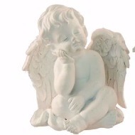 Sitting Cherub Memorial Figure