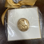 Hand Brushed Gold Leaf Mary & Baby Jesus Intaglio