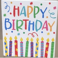 Happy Birthday wooden pick 3"
