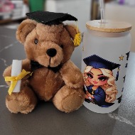 Graduation small gift and cups with straw