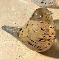 Tan Glass Bird - three inch by five inch