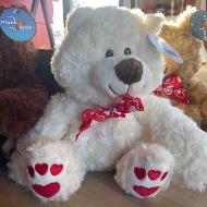 8" Heart Paw Print Stuffed Bear