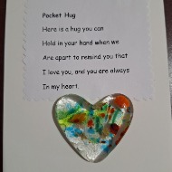 fused glass pocket hug heart