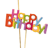 Happy Birthday Wood Pick