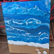 11" x 14" Acrylic Flow Painting by BD Arts.