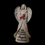 Memorial Angel with Cardinal Pick 13 3/4 in tall