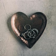 Metal Copper Plated Heart Dish