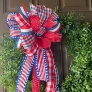 Patriotic Mailbox Bow; Made by our designers.