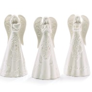 Angels, White Porcelain Embossed