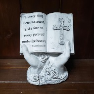 Resin Hands Holding Bible Ecclesiastes 3:1
