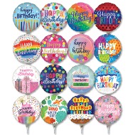 Happy Birthday Stick Balloons 9 inch