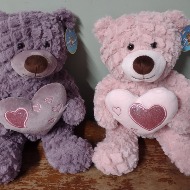 Plush Sparkly Heart Bear