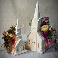Add a Ceramic Church with your arrangement