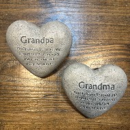 Grandma/Grandpa Heart Shaped Memory Stone