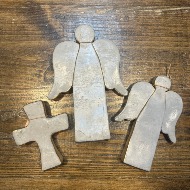 Cross or Angel Stone Statuary with Gold Leaf sides