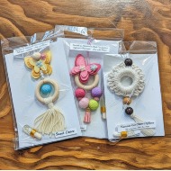 Macrame Charm car or bag clip oil diffuser