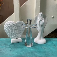 Crystal Cross, Angel, or Hearts in Heaven