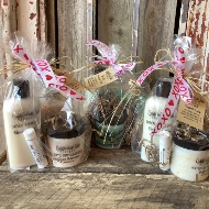 Spa gift set: soap, lotion, scrub & lip balm