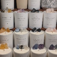 Candle with crystals & positive energy