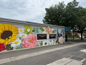 Hand painted wall mural - great for photo ops!