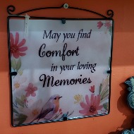 Glass memories plaque on easel