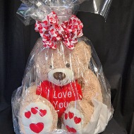 Teddy Bear in Plastic Wrap with Bow