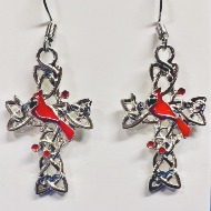Cardinal Cross Dangle Earings
