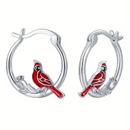 Cardinal Hoop Earings