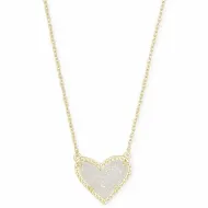 Ari Heart Short Pendant Necklace Gold iridescent