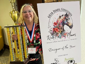 We are proud to announce Cindy Hall AIFD, CFD, CF has won the Kentucky Florist Association Designer of the year