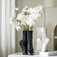 Ceramic Ballet Shoe Vase black