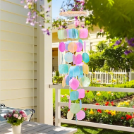 Colorful Sea Glass Wind-chimes - 26inch