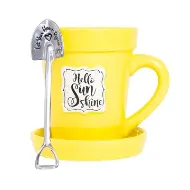 Hello Sunshine flower pot coffee mug/ vase