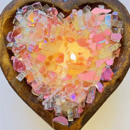 Fiery heart Candle in dough bowl