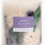 Amber Lavender Botanical Pillar Candle