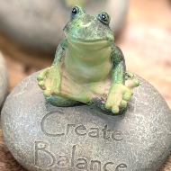 Yoga Frog on Rock, 3.5"