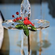 Sympathy Cardinal Cross Suncatcher