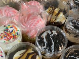 Cupcakes in a cup with a spoon
