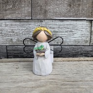 4" angel holding a bird