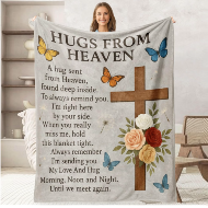 Hugs from heaven memory throw blanket