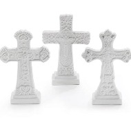 White porcelain cross figurines