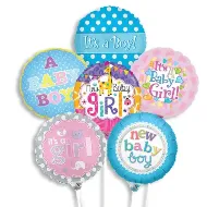 9" Mylar New Baby Stick Balloon