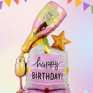 Standing Birthday Balloon in Pink