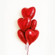 5 Red hearts balloons 12"