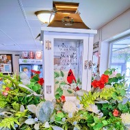 Lantern with Silk Wreath