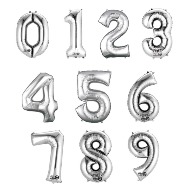 Large 34" Silver Number Balloon