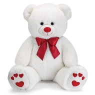 35 in. White Plush Bear