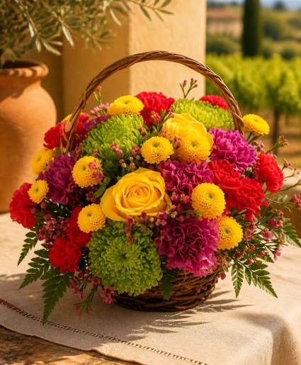 COLORFULNESS BOUQUET Basket Arrangement